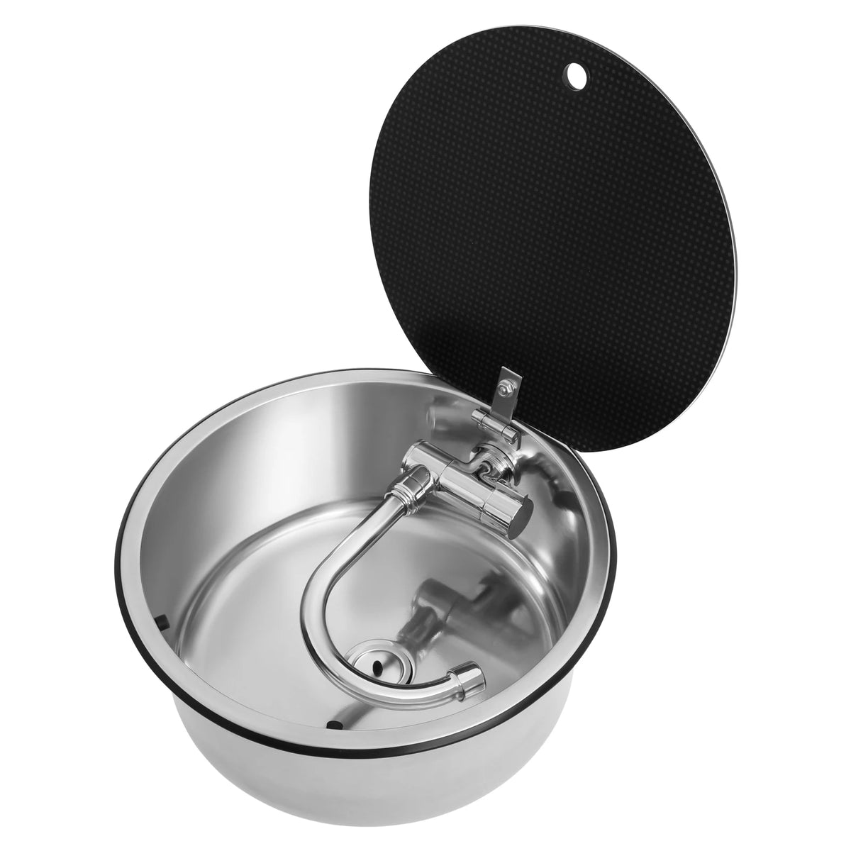 Rv Sink Camper Lid Foldable &Cold Faucet Pipes