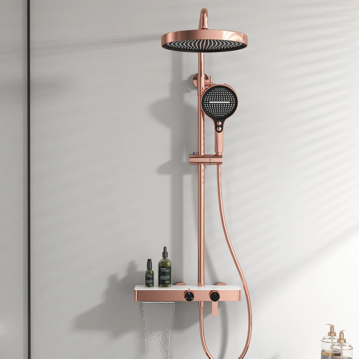 Orange Piano Bathroom Shower Waterfall Bathroom Mixer Faucets