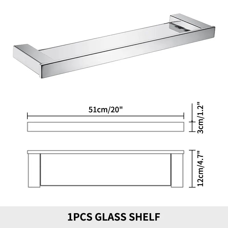 Stainless Steel Bathroom Wall Shelf Towel Bar Rack