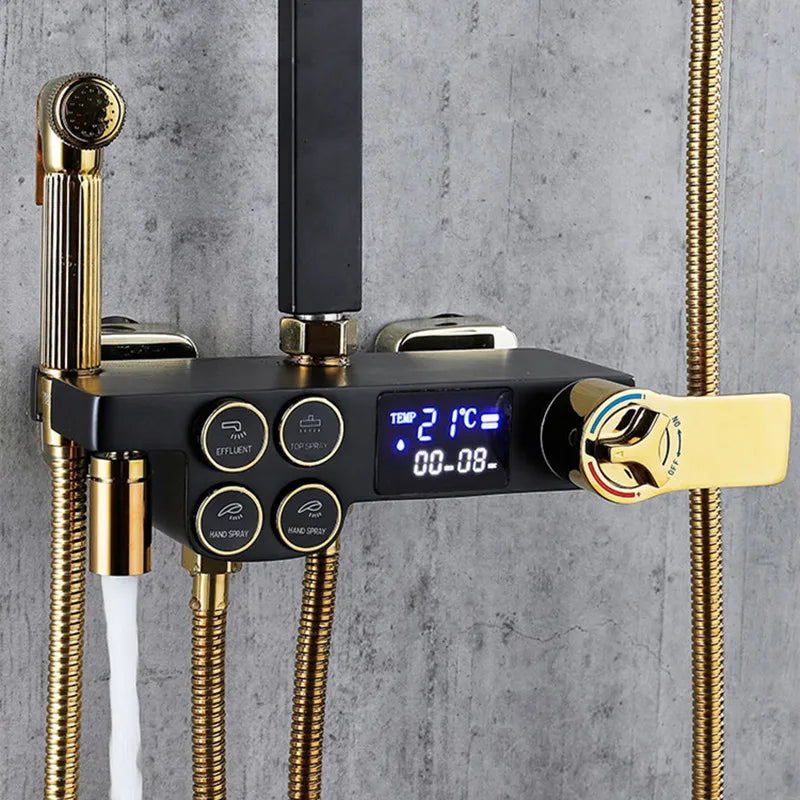 Thermostatic Bathroom Shower System Solid Brass Bathroom Faucets