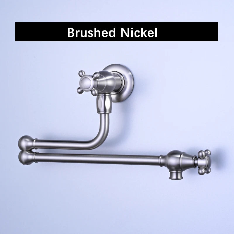 Awolf Solid Brass Pot Filler Brushed Grey Folding