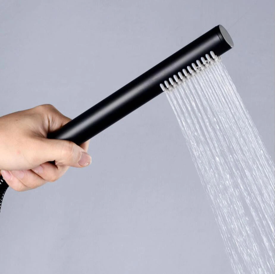 Bathroom Shower System Rainfall Shower Faucet Black Mixer