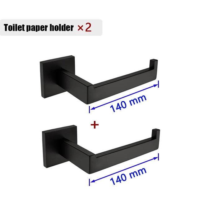 Matte Black Bathroom Hardware 304 Stainless Steel Towel