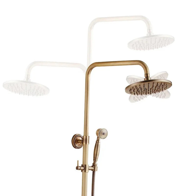 Brass Bathroom Faucet Shower Type Head Antique Brass