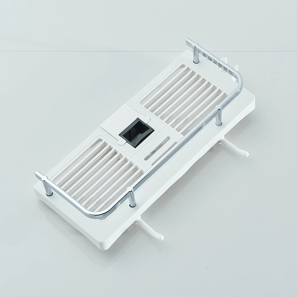 White Bathroom Shower Faucet Long Spout Rotation Function