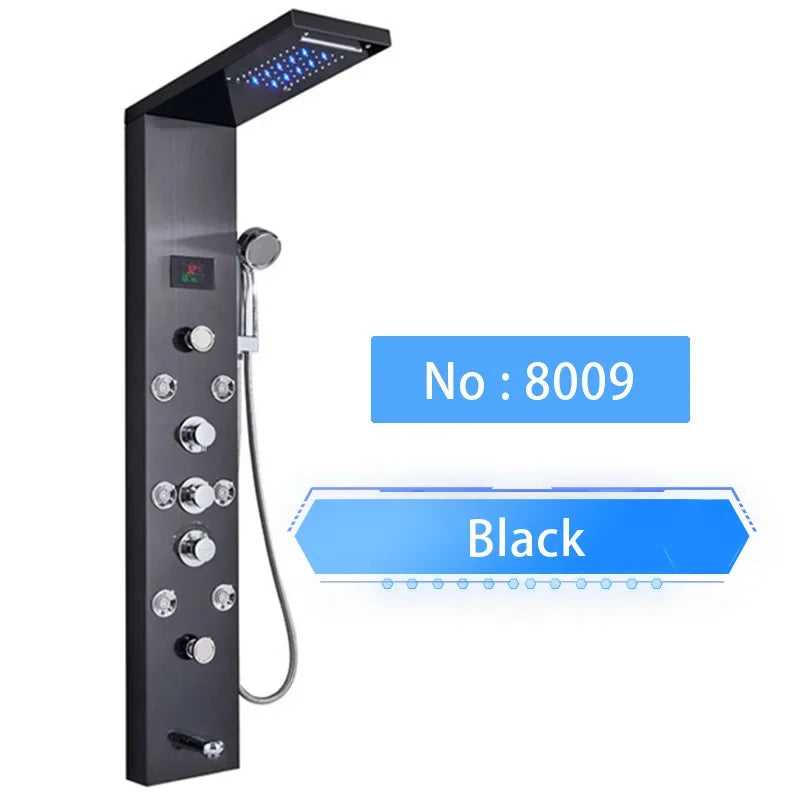 Led Shower Panel Digital Display Shower Faucet System