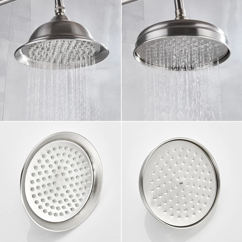 Poiqihy Brass Golden Rainfall Shower Head Shower Faucet