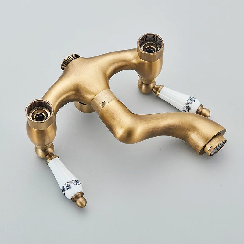 Retro European Bathtub Shower Faucet Handled Handshower Ceramics