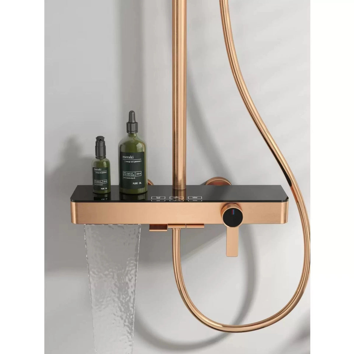 Cold Bathroom Shower System Sprinkler Brushed Rose Gold