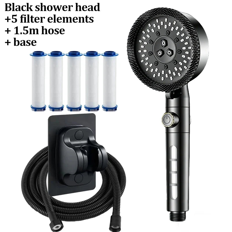 Modes High Pressure Turbo Shower Head Spa Massage