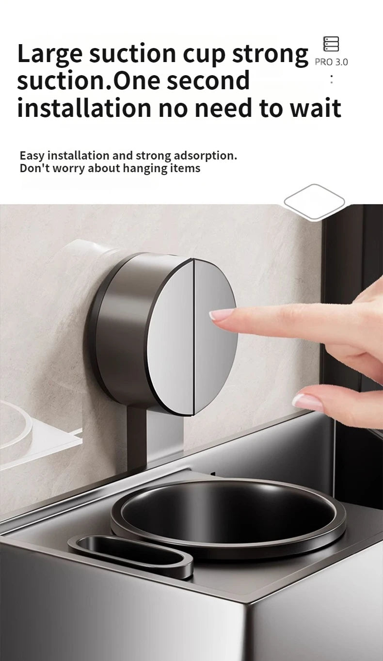 Suction Cup Toilet Brush No Punching Wall Mounted