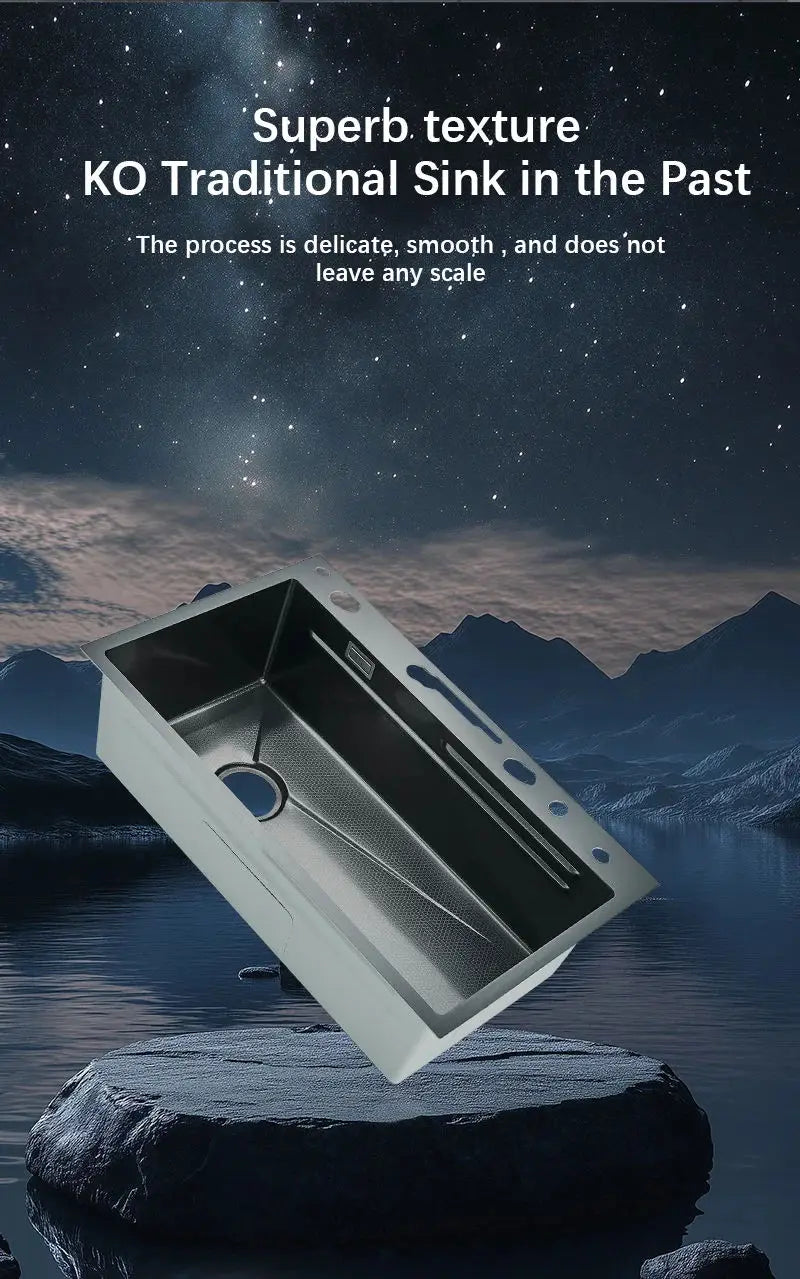 304 Stainless Steel Waterfall Sink Large Slot Integrated