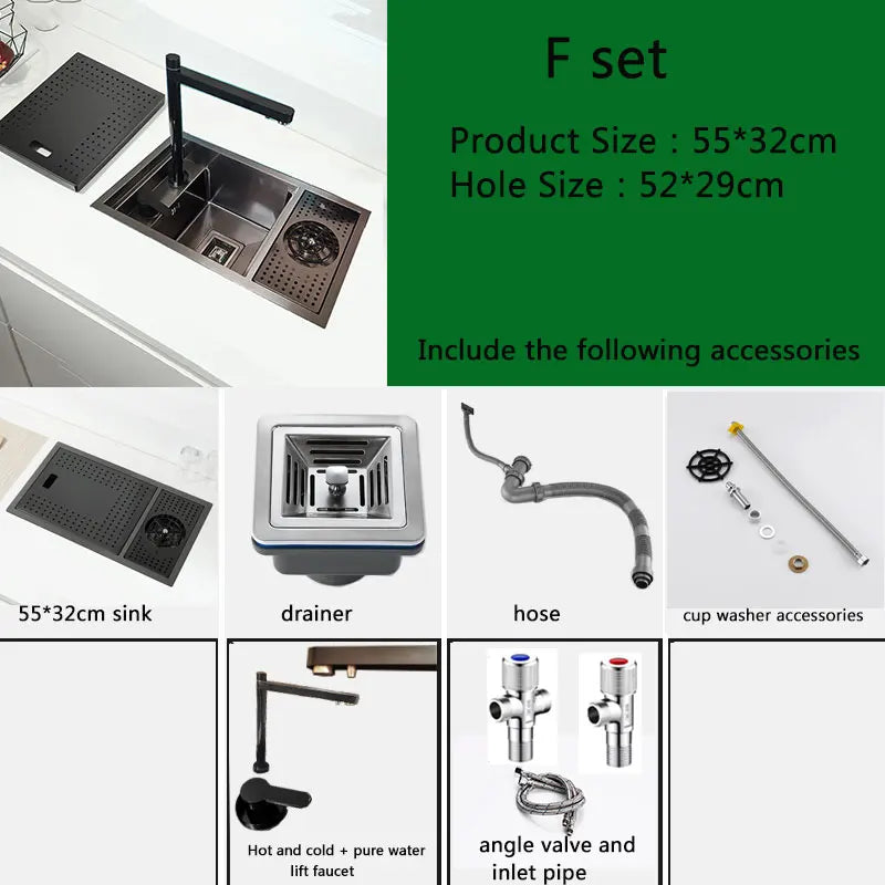 Hidden Black Sink Bowl Bar Small Size Sink