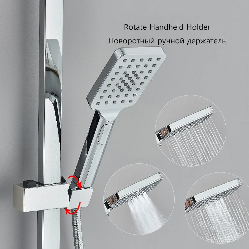 3/4-Way Shower Faucet Rainfall Shower Cold Water Mixer