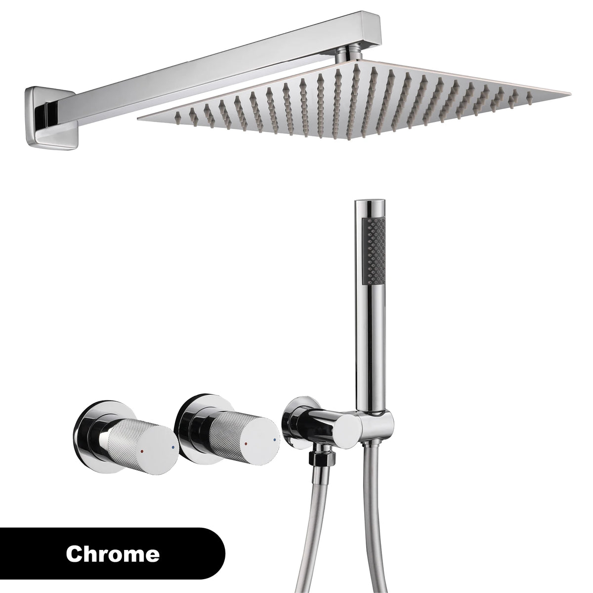 Luxury Gun Gray Brass Wall Mounted Shower System
