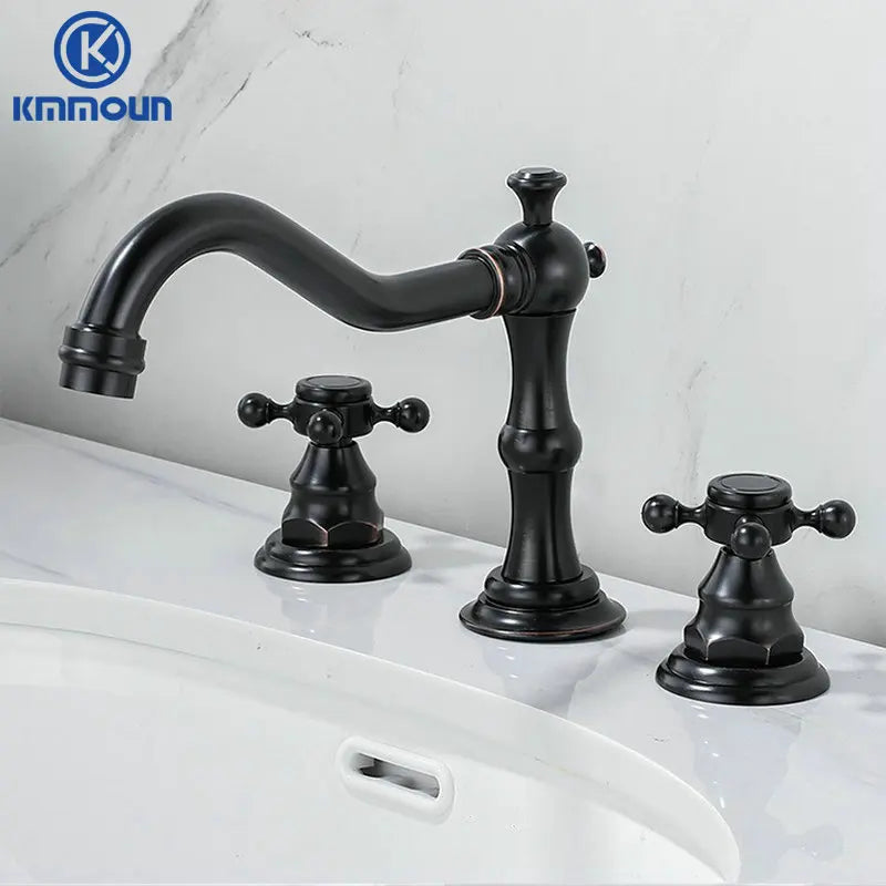 Kmmoun Fixed Spout Bathroom Basin Faucet Hole Deck