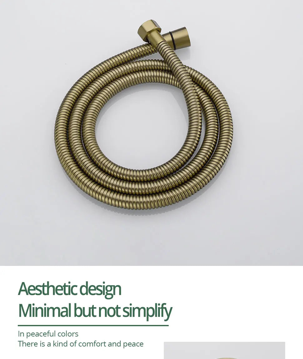 Brushed Gold Bathroom Faucet Shower System 3-Function Shower