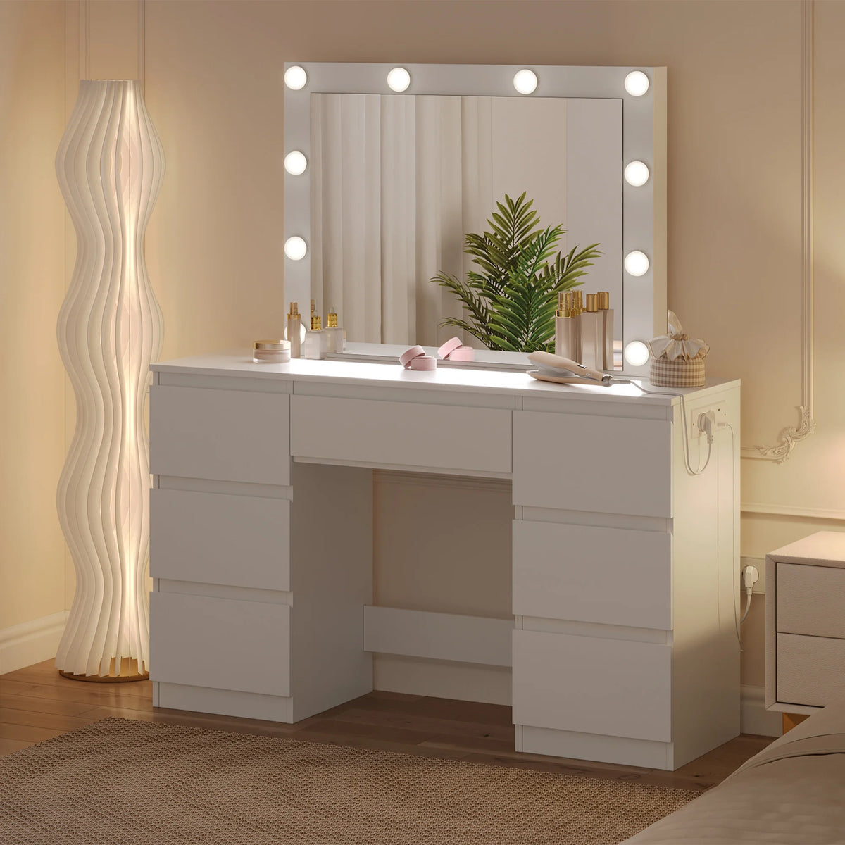 Woltu White Dressing Table Girls/Women Vanity Dresser Large