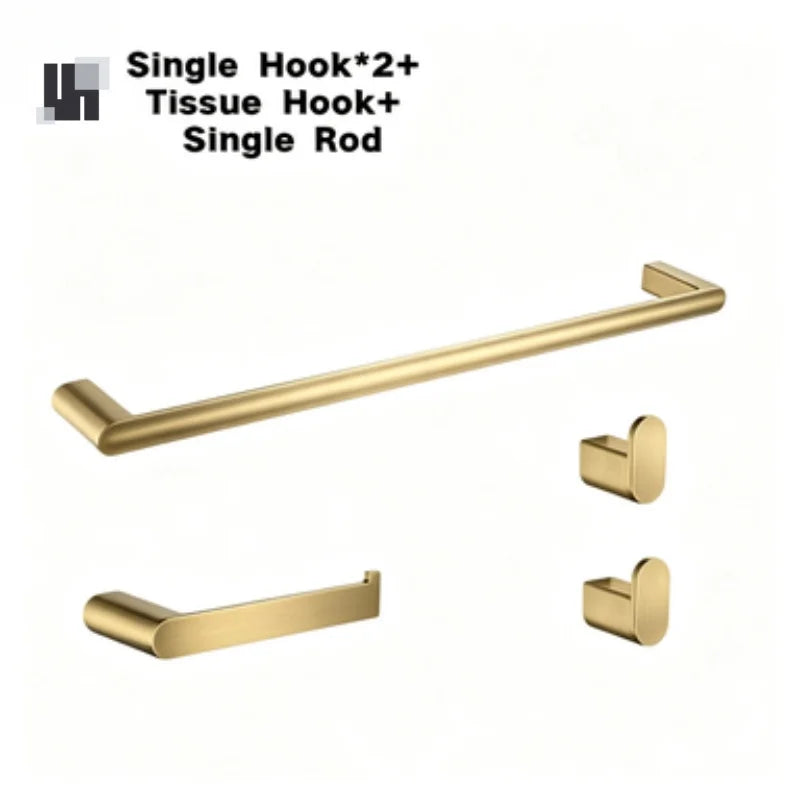 Brushed Gold Bathroom Toilet Brush Holder Toilet Paper