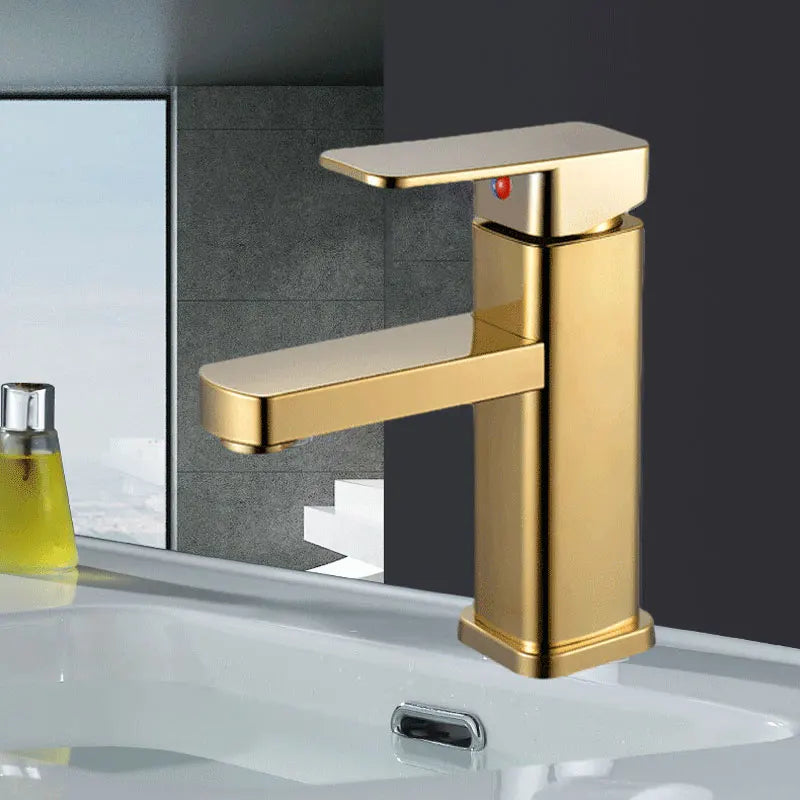 Rethme Gold Bathroom Faucet Stainless Steel Square Mixer