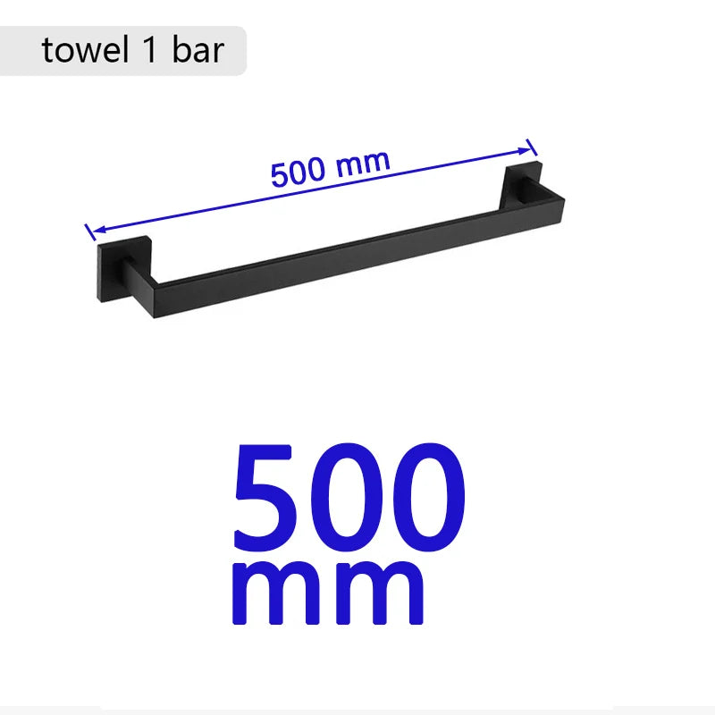 Matte Black Bathroom Hardware 304 Stainless Steel Towel
