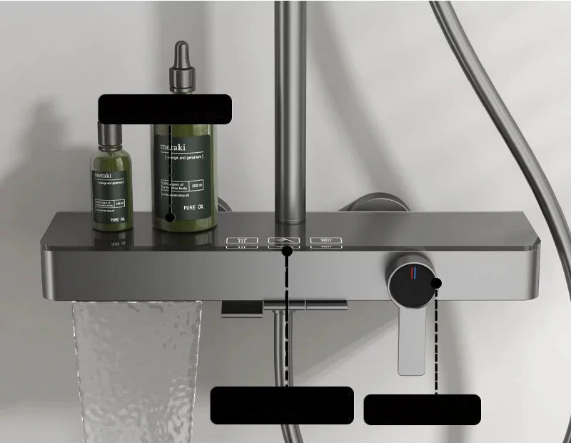 Cold Bathroom Shower System Sprinkler Brushed Rose Gold
