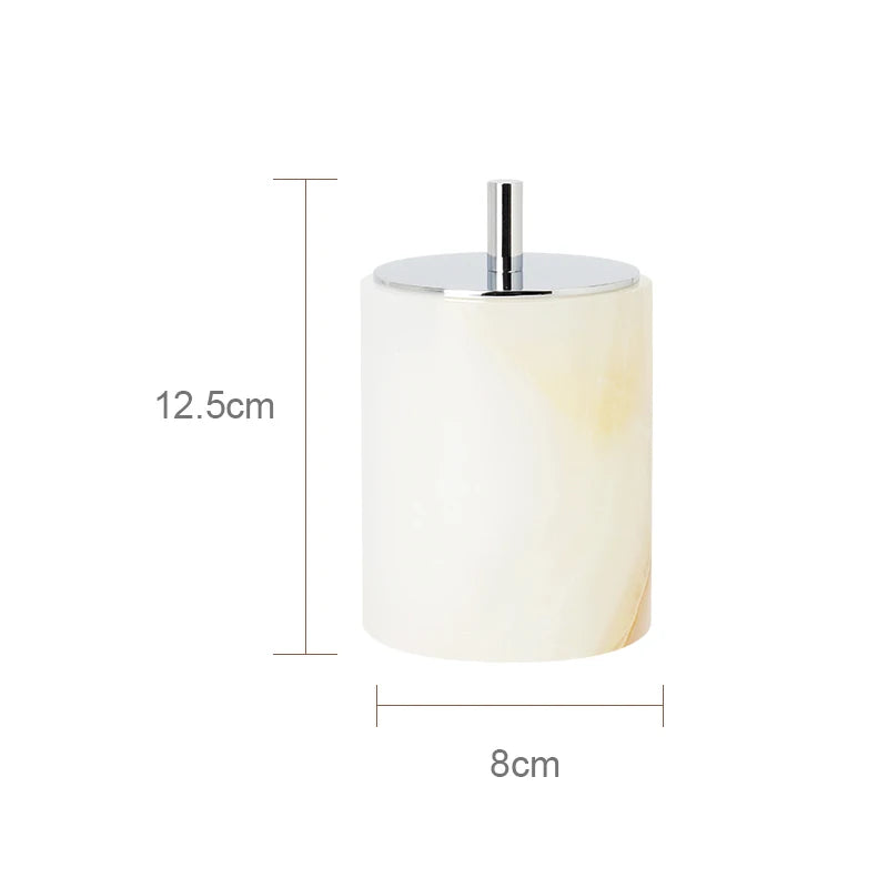 White Onyx Natural Marble Bathroom Elegant Soap Dispenser