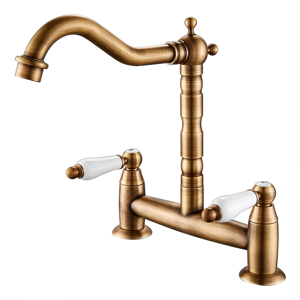 Ceramic Handle Faucet European Style Full Brass Retro