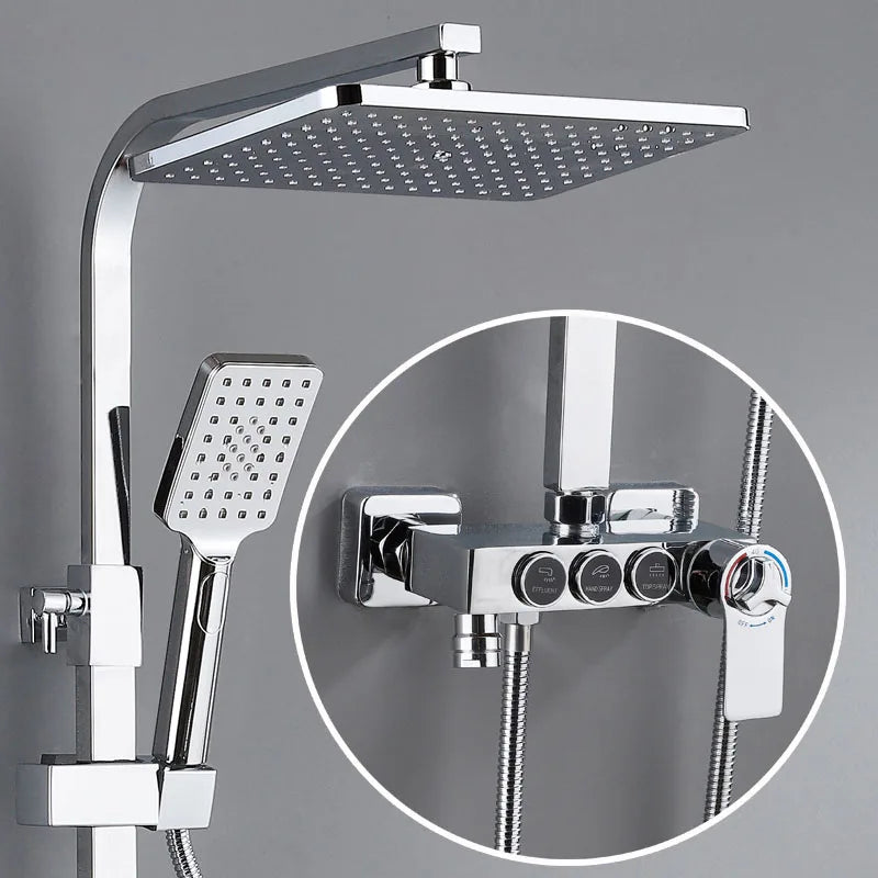 White Digital Bathroom Shower Quality Brass Bathroom Mixer
