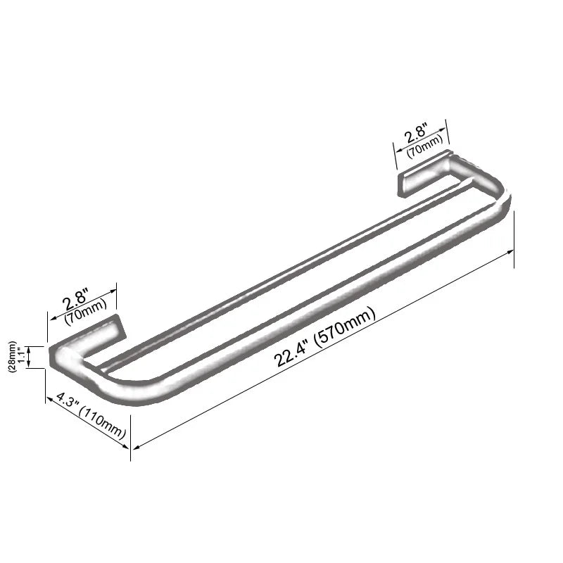 Polished Chrome Brass Square Bathroom Bath Hardware Towel