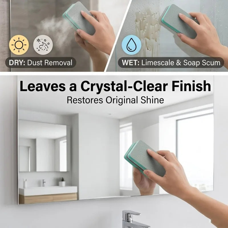 Glass Scale Magic Scrubber Cleaning Brush Bathroom Mirror