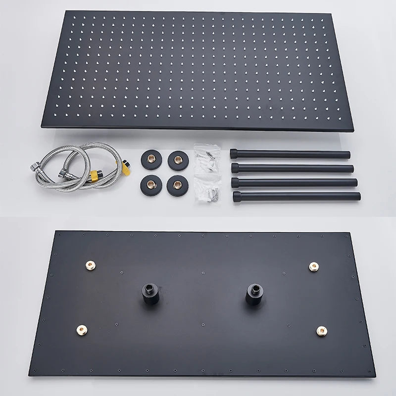 Luxury Brushed Nickel/Chrome/Black Led 16inch Rainfall Shower