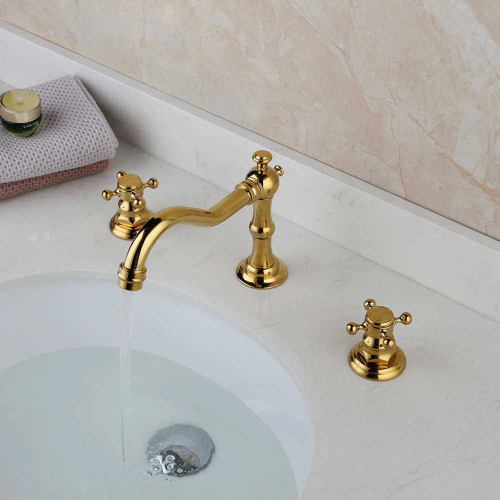 Kemaidi Antique Brass Bathroom Faucets Inch Brass Widespread