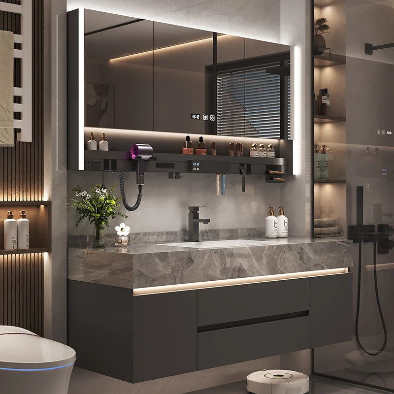 Simple Luxury Bathroom Cabinets Washbasin Vintage Toilet Drawer