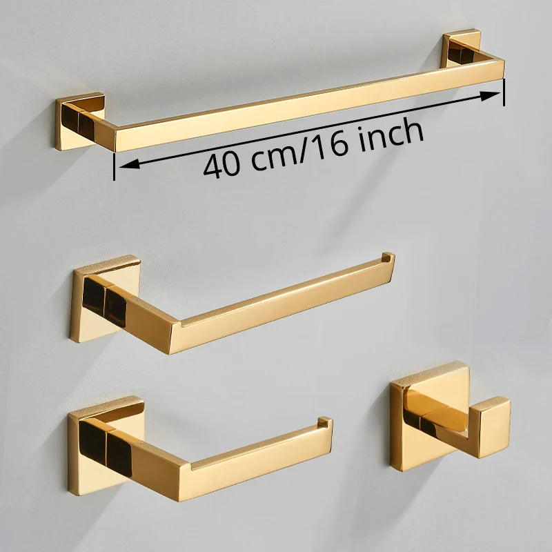 Bathroom Hardware Gold Bathrobe Hook Towel Rail Bar