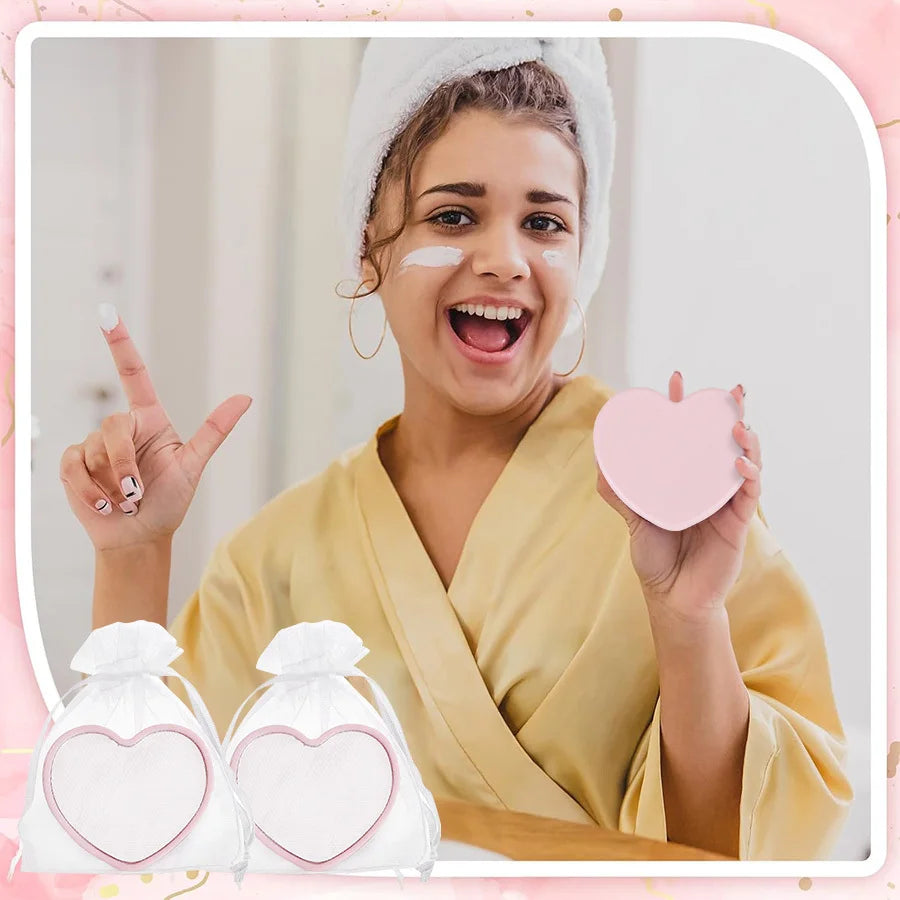 20pcs Gift - Pink Heart-Shaped Compact Vanity Mirrors