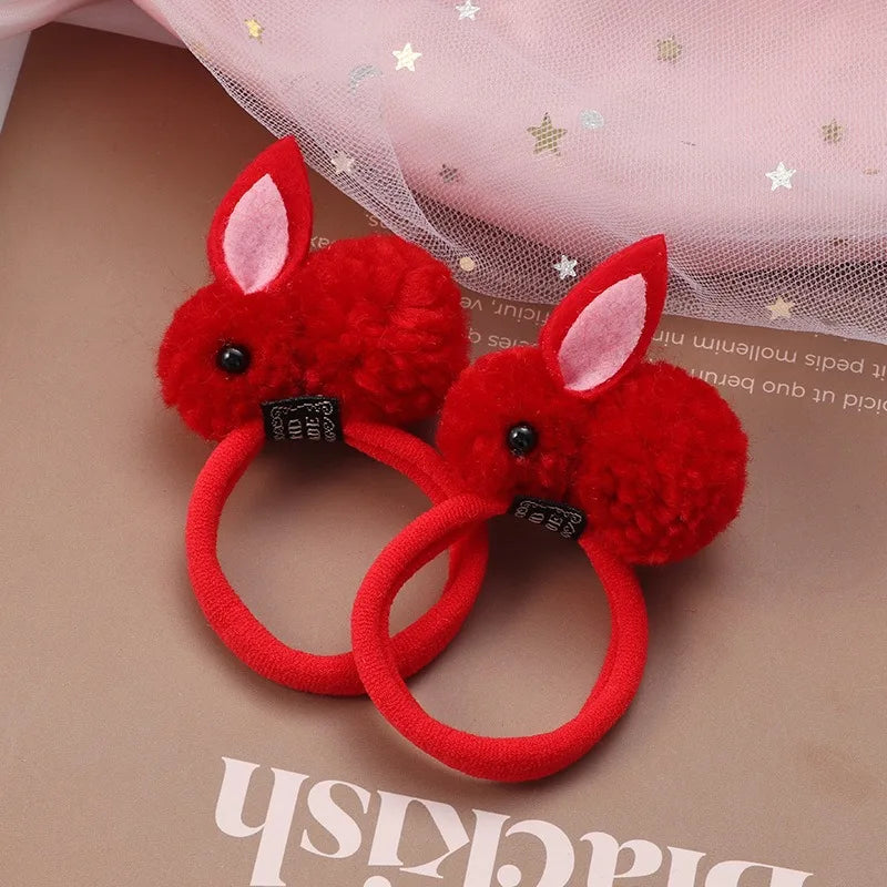2-Pack Cute Hairball Rabbit Towel Ring Rabbit Hair