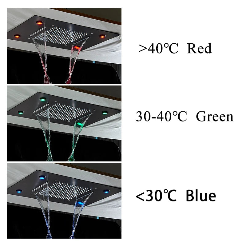 Black Led Digital Display Shower Faucet Remote Control
