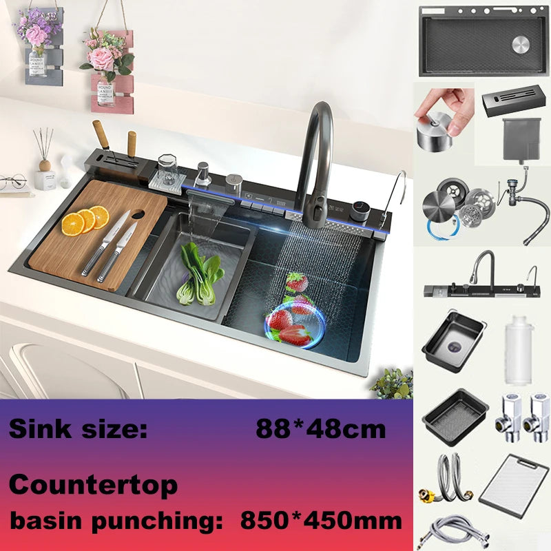 Gold Stainless Steel Sink Scratch Wear Resistant Wash