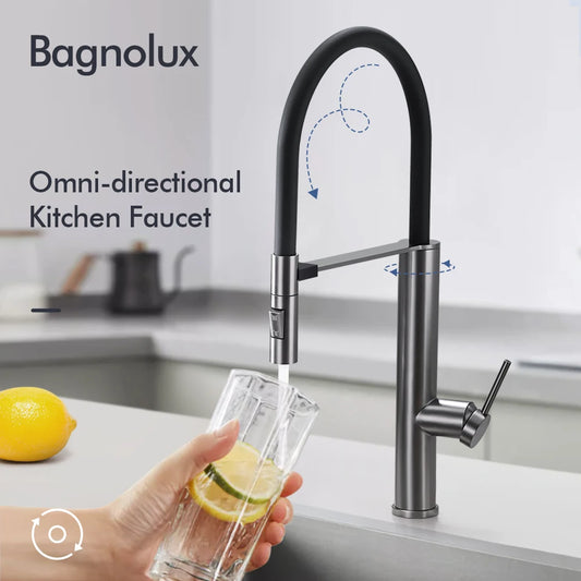 Gunmetal Sink Faucet Pull Out Sprayer 360 Swivel
