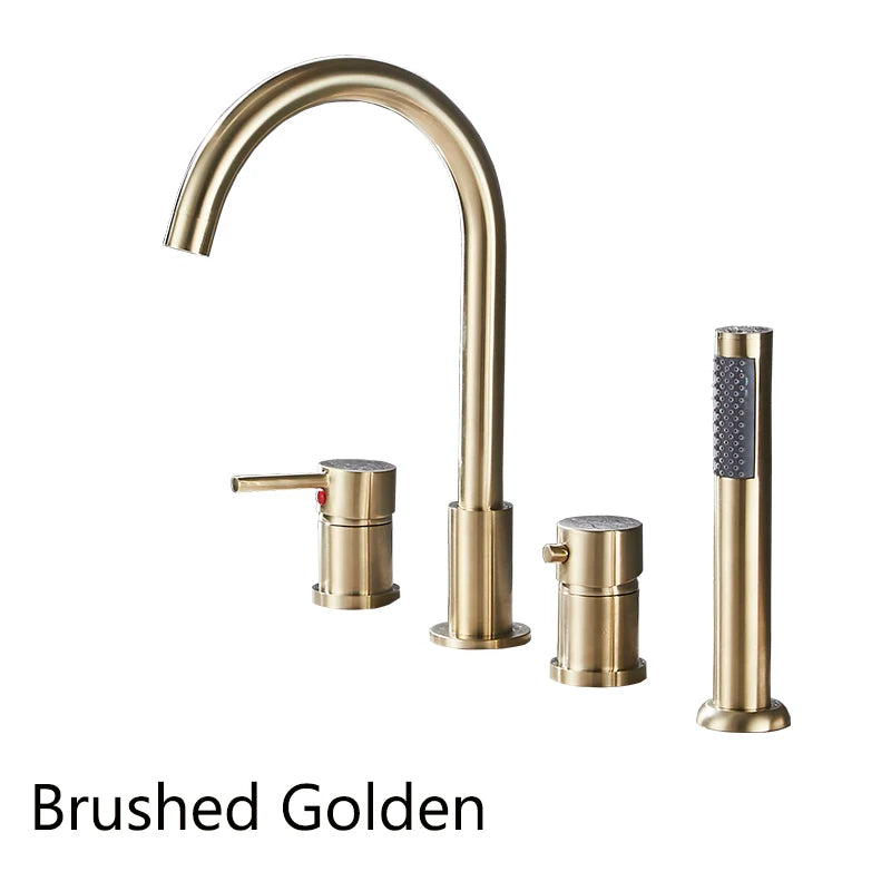 4pcs Brass Bathroom Bathtub Faucet Bath Faucet Deck
