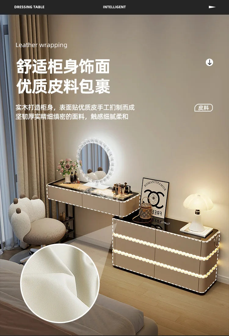 Modern Dressing Table Vanity Desk Wireless Charge Station