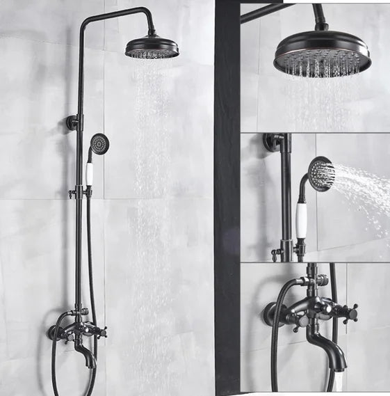 Kemaidi Bathroom Black Shower Wall Mounted Rainfall Shower