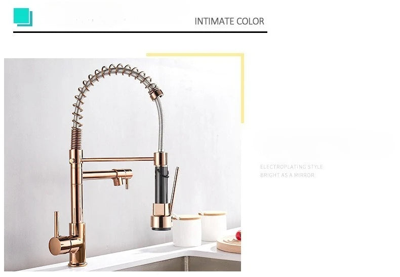 Gold Stainless Steel Faucet Cold Water Mixers Hole