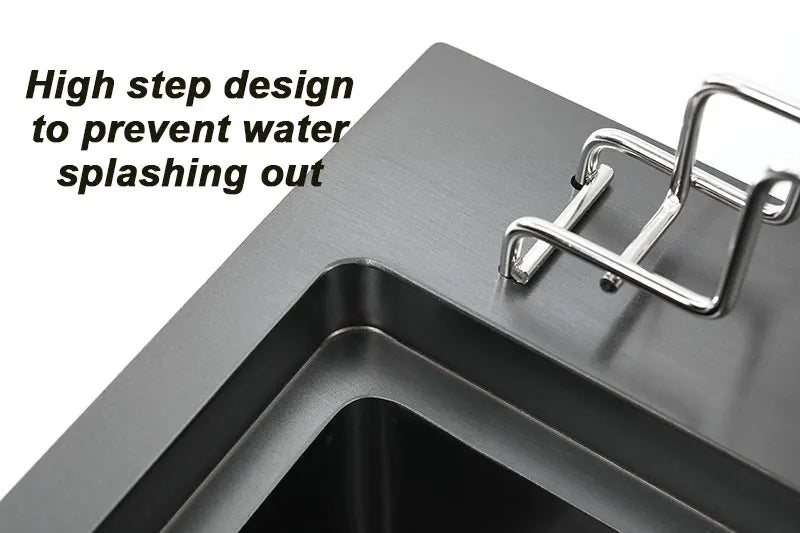 High Low Sink Water-Saving Design Matte Black Knife