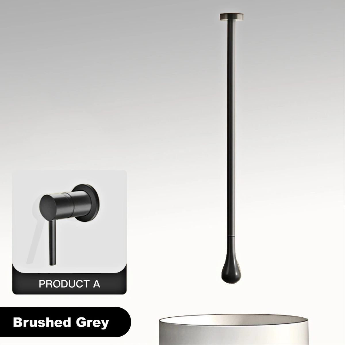 Luxury Matte Black Brass Ceiling Style Water Outlet