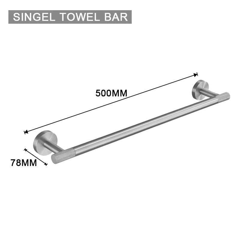 Brushed Nickel Bathroom Wall Mount Bath Shelf Robe