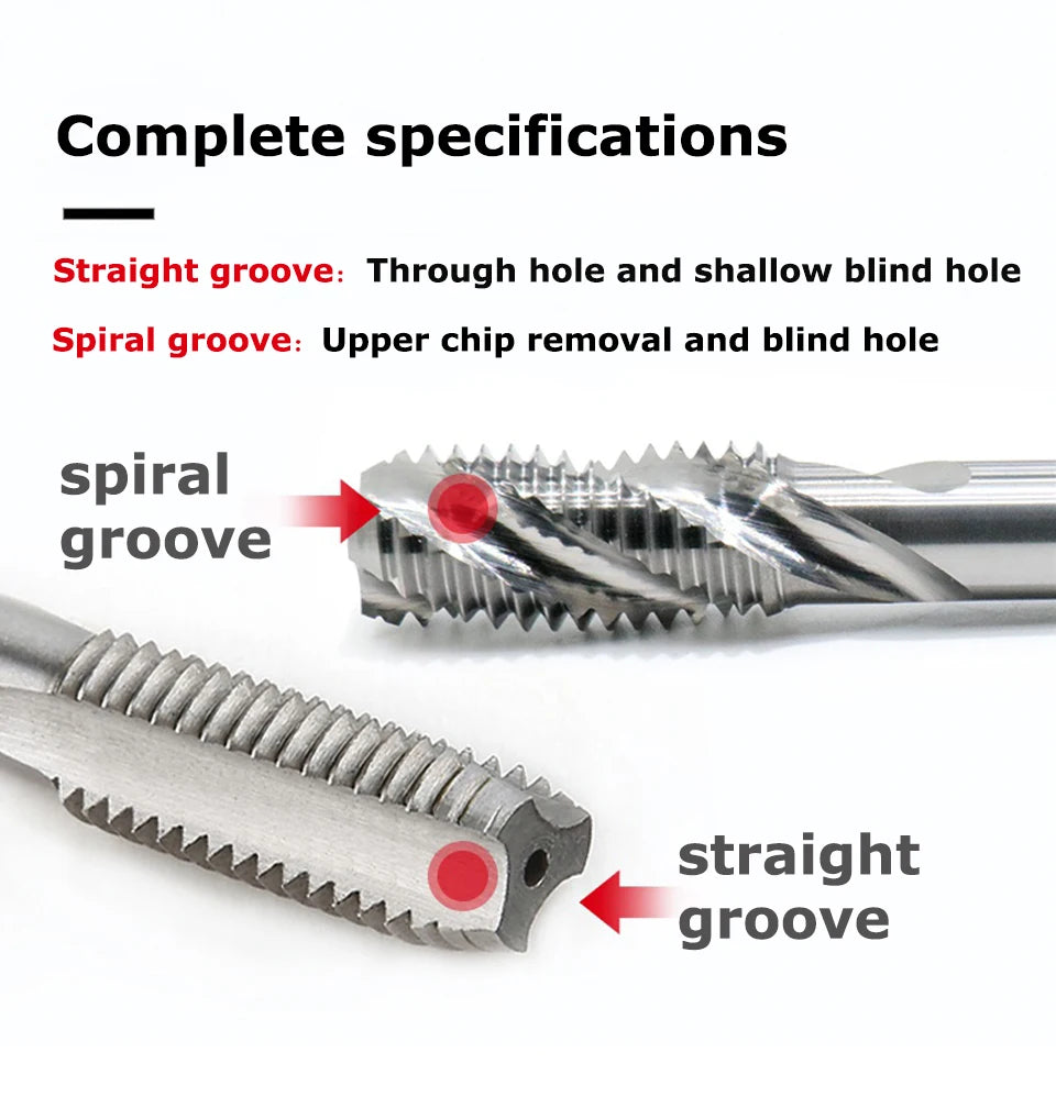 Metric Hss Spiral Flute Tap Machine Thread Screw