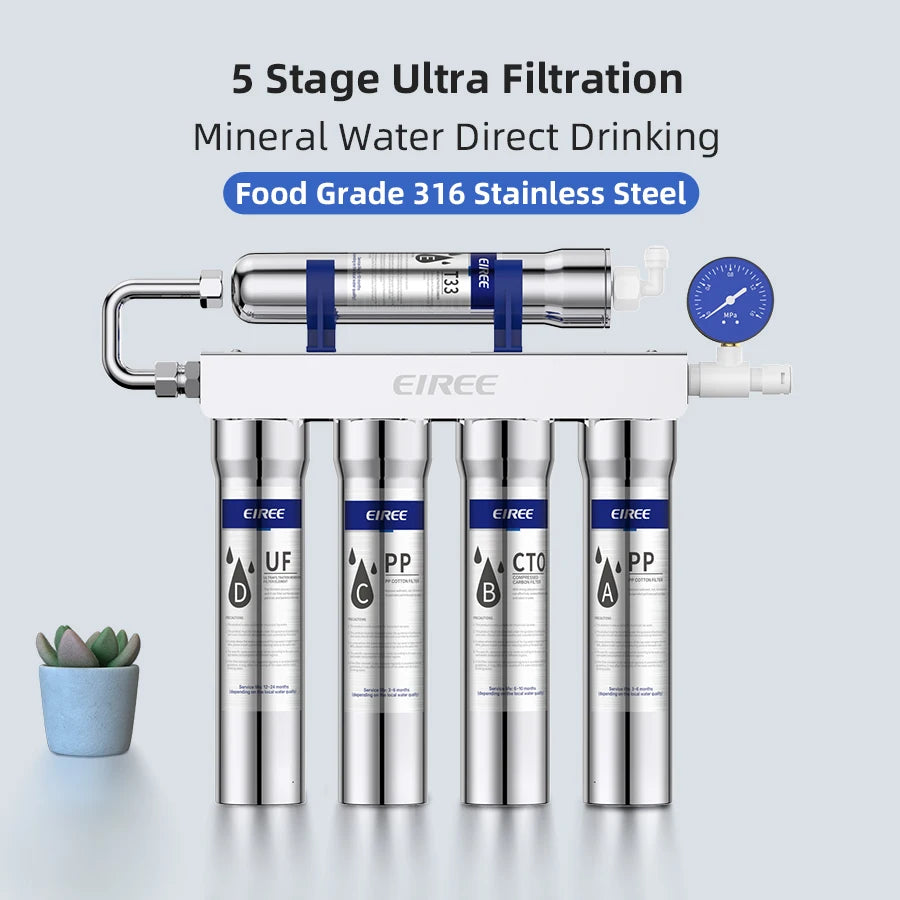 Eiree Upgrade Stage Water Purifier Stainless Steel