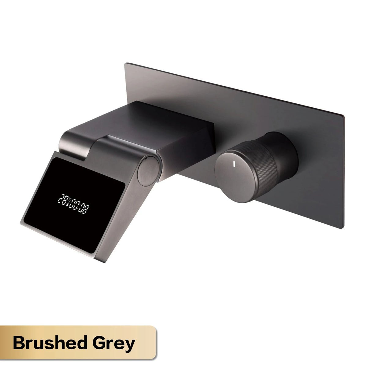 Luxury Gun Gray Brass Wall Mounted Bathroom Faucet